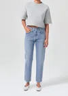 AGOLDE LANA CROP MID RISE STRAIGHT JEAN IN SWAY