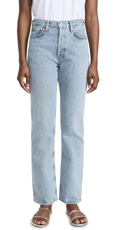 Agolde Lana Mid Rise Straight Jeans Riptide