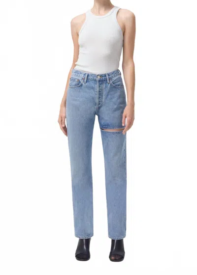 Agolde Lana Mid Rise Vintage Straight Leg Jeans In Clash In Blue