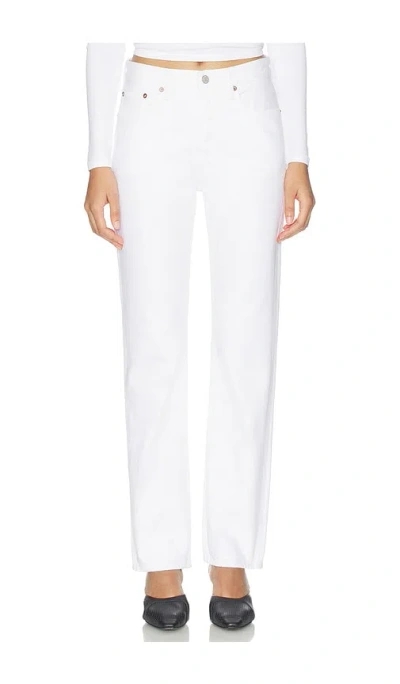 Agolde Lana Relaxed Straight Jeans In White