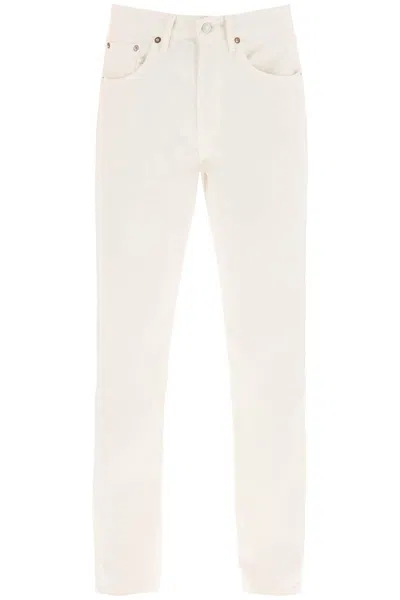 Agolde Lana Straight Mid Rise Jeans In White