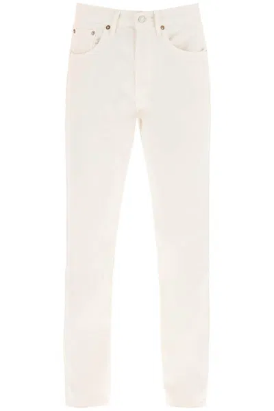 Agolde Lana Straight Mid Rise Jeans In Bianco