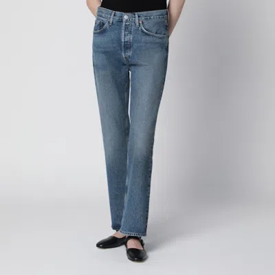 Agolde Lana Straightleg Jeans In Indigo Denim In Blue