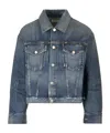 Agolde Lapel Long-sleeved Denim Jacket