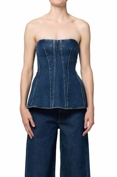Agolde Lara Corset Top In Form In Blue