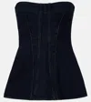 Agolde Lara Denim Corset In Blue