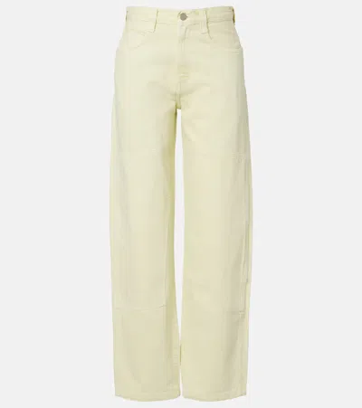 Agolde Laria Mid-rise Wide-leg Jeans In Yellow