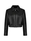 Agolde Leather Bomber Jacket In Black