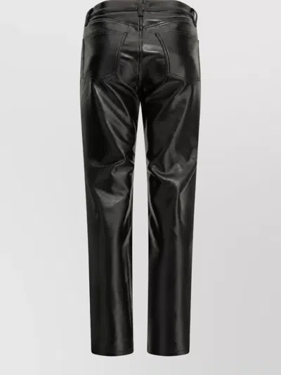 Agolde Leather Casual Pants In Black