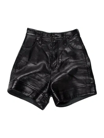 Pre-owned Agolde Leather Mini Shorts In Black