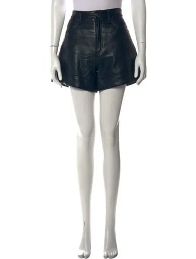 Pre-owned Agolde Leather Mini Shorts In Black