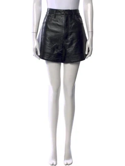 Pre-owned Agolde Leather Mini Shorts In Black
