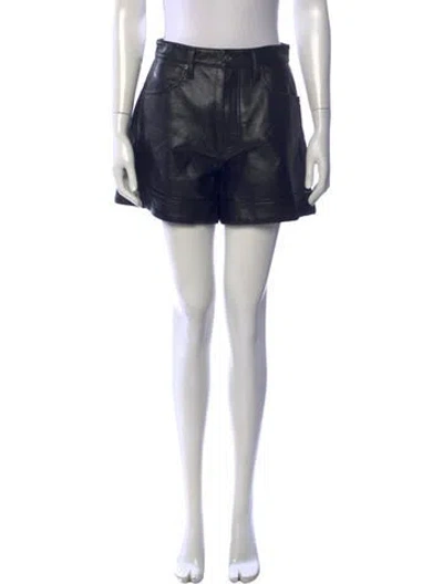 Pre-owned Agolde Leather Mini Shorts In Black