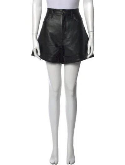 Pre-owned Agolde Leather Mini Shorts W/ Tags In Black