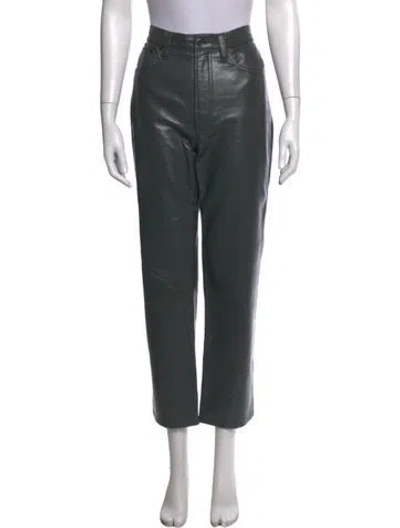 Pre-owned Agolde Leather Mini Skirt In Black