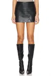 Agolde Agda Recycled Leather Mini Skirt In Multi