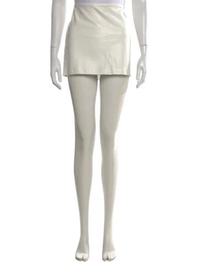 Pre-owned Agolde Leather Mini Skirt In White