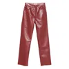 Agolde Leather Pant In Red
