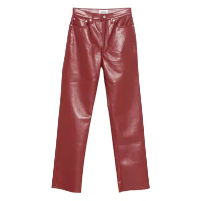 Agolde Leather Pant In Red