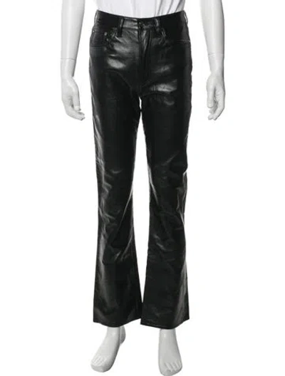 Pre-owned Agolde Leather Pants In Black