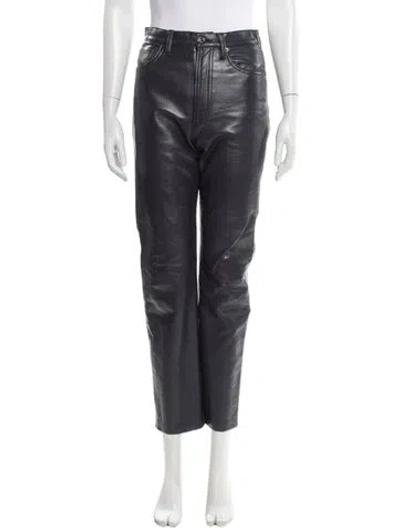 Pre-owned Agolde Leather Skinny Leg Pants In Blue