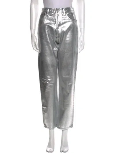 Pre-owned Agolde Leather Straight Leg Pants