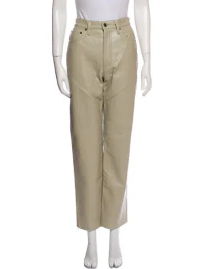 Pre-owned Agolde Leather Straight Leg Pants In Brown