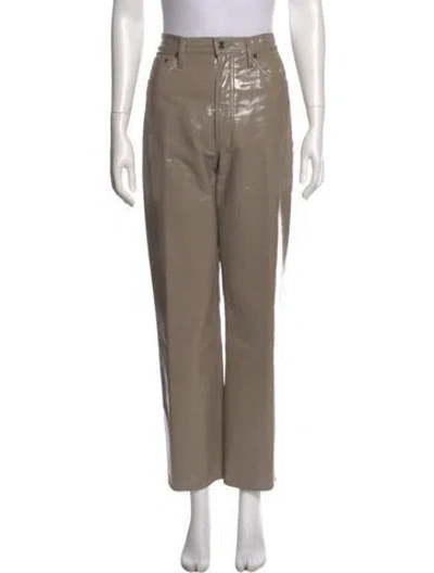 Pre-owned Agolde Leather Straight Leg Pants In Neutral
