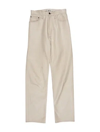 Pre-owned Agolde Leather Straight Leg Pants In Neutral