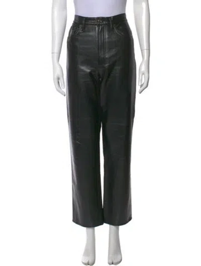 Pre-owned Agolde Leather Straight Leg Pants W/ Tags In Black