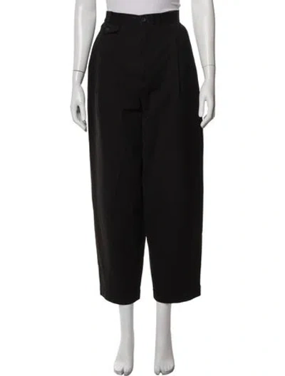 Pre-owned Agolde Leather Wide Leg Pants In Black