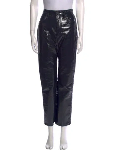Pre-owned Agolde Leather Wide Leg Pants In Blue