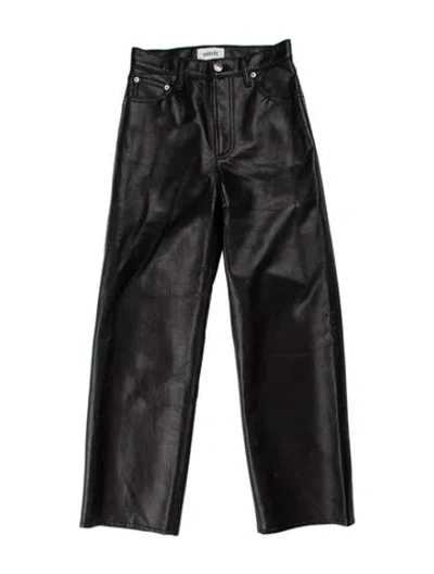 Pre-owned Agolde Leather Wide Leg Pants W/ Tags In Black