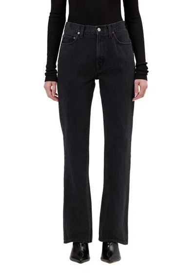 Agolde Leena Baby Flare Jean In Forecast In Black