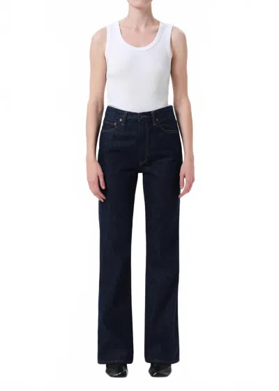 Agolde Leena Flare Leg High Rise Jeans In Rinse In Blue