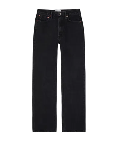 Agolde Leena Flared-leg Jeans In Black