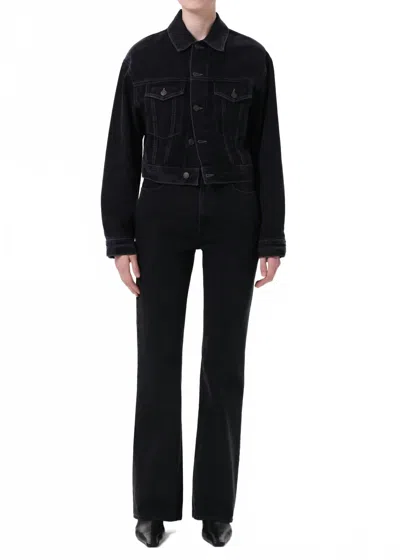 Agolde Leena High Rise Flare Jean In Forecast In Black