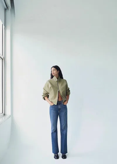 Agolde Leena High-rise Baby Flare Jean In Placebo In Green