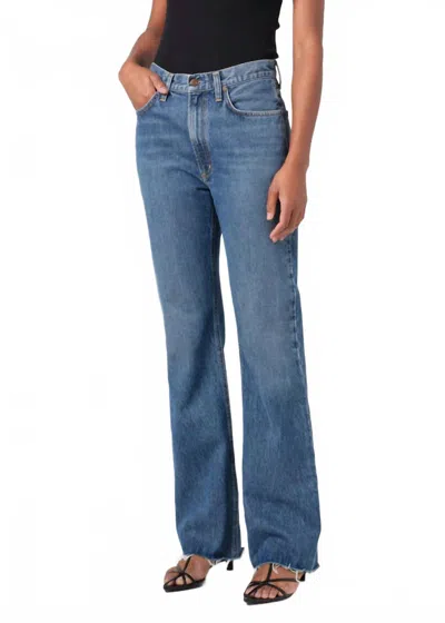 Agolde Leena High-rise Baby Flare Jeans In Placebo In Blue