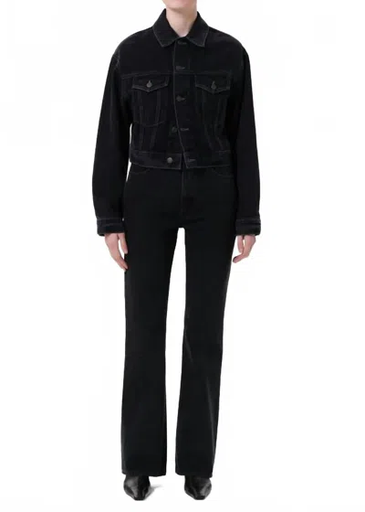 Agolde Leena High-rise Flare Jeans In Forecast In Black