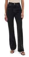 Agolde Nico Stretch High Rise Slim Fit Jeans In Black