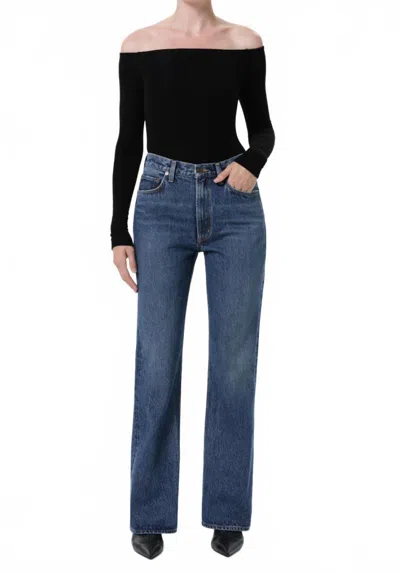 Agolde Leena Mid Rise Baby Flare Jean In Placebo In Multi