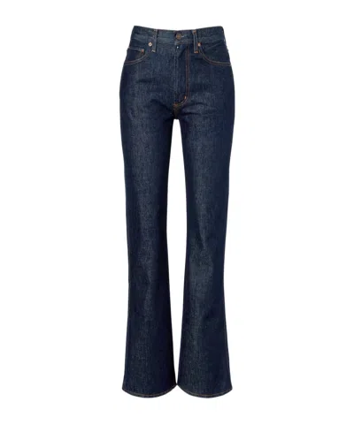 Agolde Leena Mid-rise Flared Denim Trousers In Black