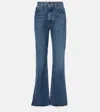Agolde Flared High-waist Jeans With Raw Hem In Blue