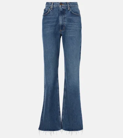Agolde Leena Mid-rise Straight Jeans In Blue