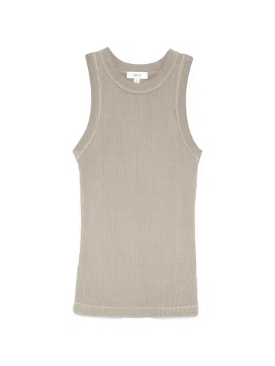 Agolde Leigh Ribbed Tank Top In Gray