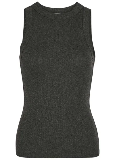 Agolde Leigh Stretch-knit Tank Top In Gray