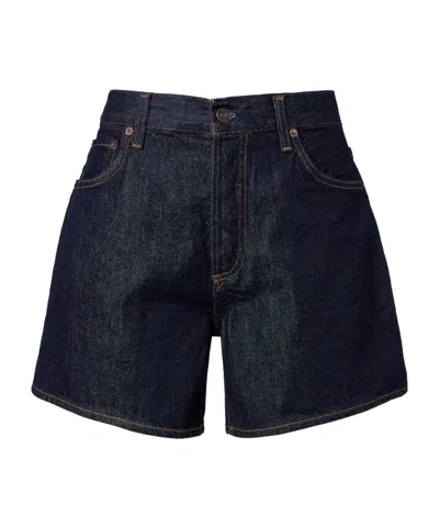 Agolde Leith Low Slung Relaxed Fit Shorts Rinse In Blue
