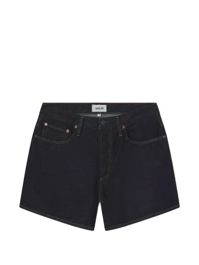 Agolde Leith Denim Shorts In Blue