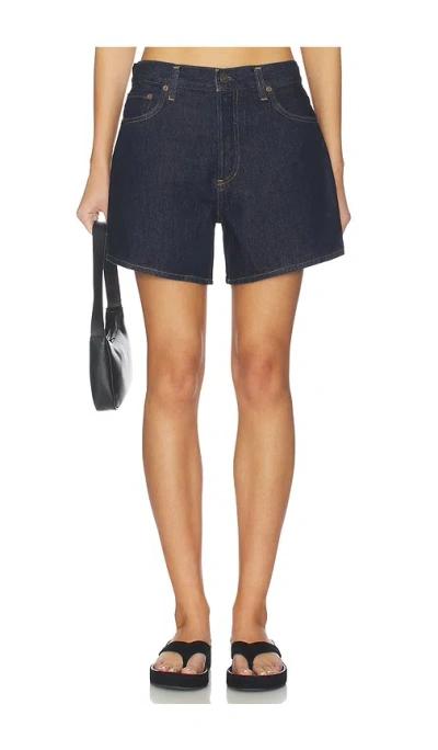 Agolde Leith Oversized Shorts In Blue